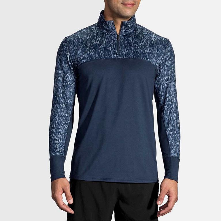 Brooks Dash Half Zip Israel - Men's Running Jackets - Blue (63752-HRUV)